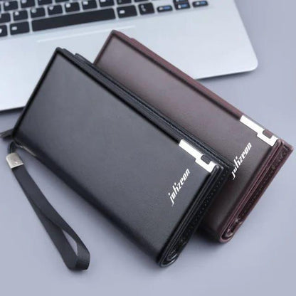 Men’s Black Leather Wallet with Zip