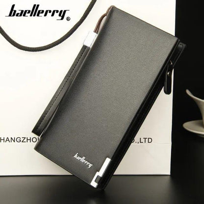 Men’s Black Leather Wallet with Zip