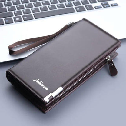 Men’s Black Leather Wallet with Zip