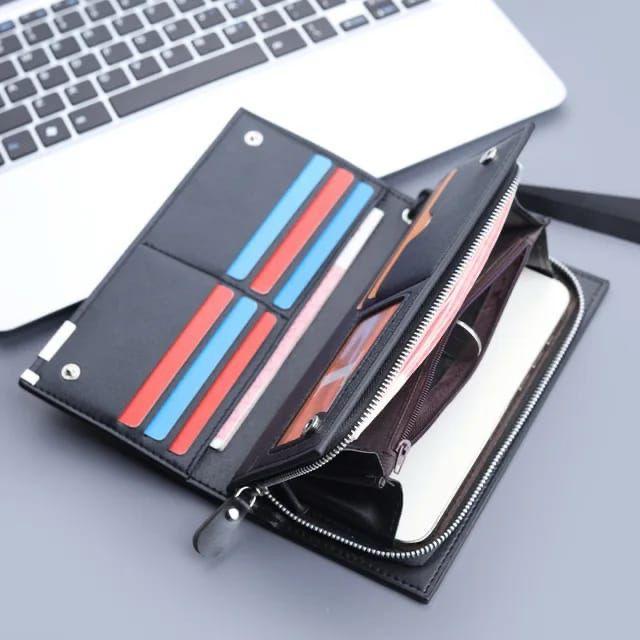 Men’s Black Leather Wallet with Zip