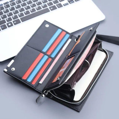 Men’s Black Leather Wallet with Zip