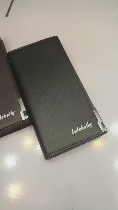 Men’s Black Leather Wallet with Zip